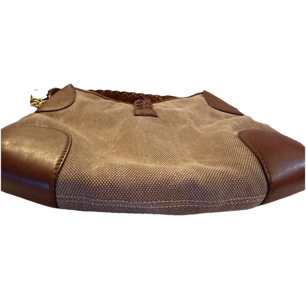 Michael Kors Canvas Hobo Brown Purse‎ Jet Set Braided Leather Shoulder Bag